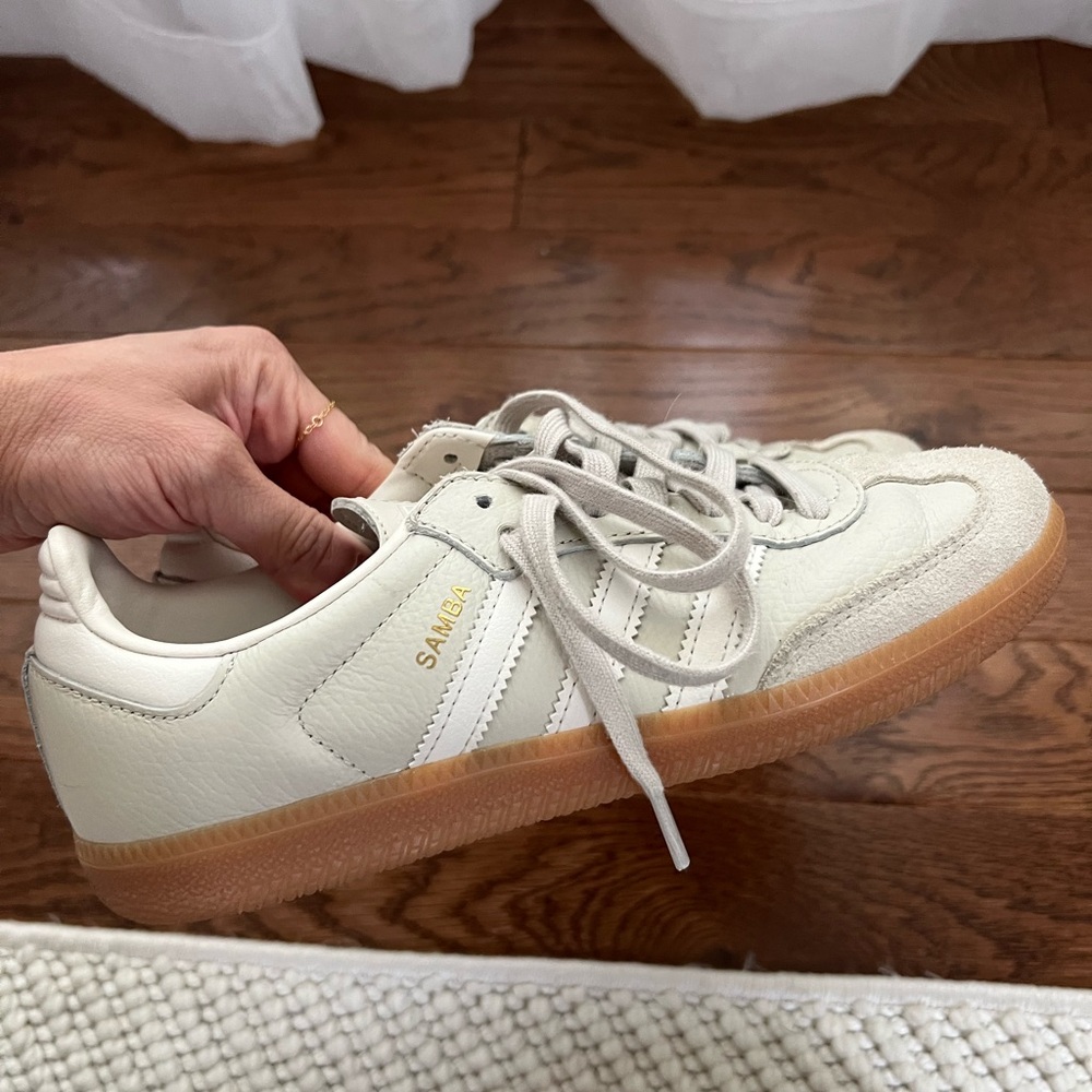 Adidas Samba Off-White and Gum Sole Sneakers